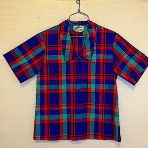 Vintage MISS SOPHISTICATE by PENDLETON, short sleeve plaid shirt
